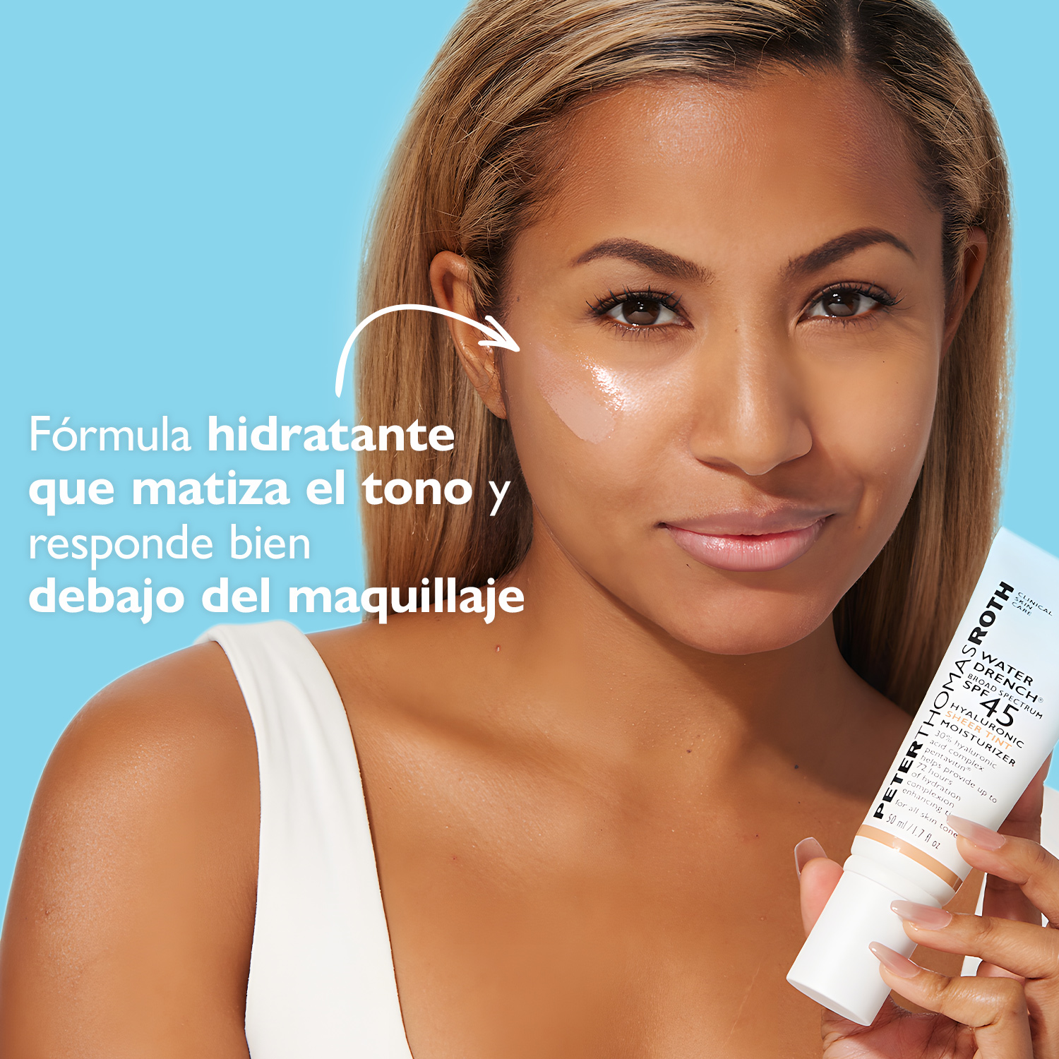 WATER DRENCH® BROAD SPECTRUM SPF 45 HYALURONIC SHEER TINT MOISTURIZER (CREMA HIDRATANTE)